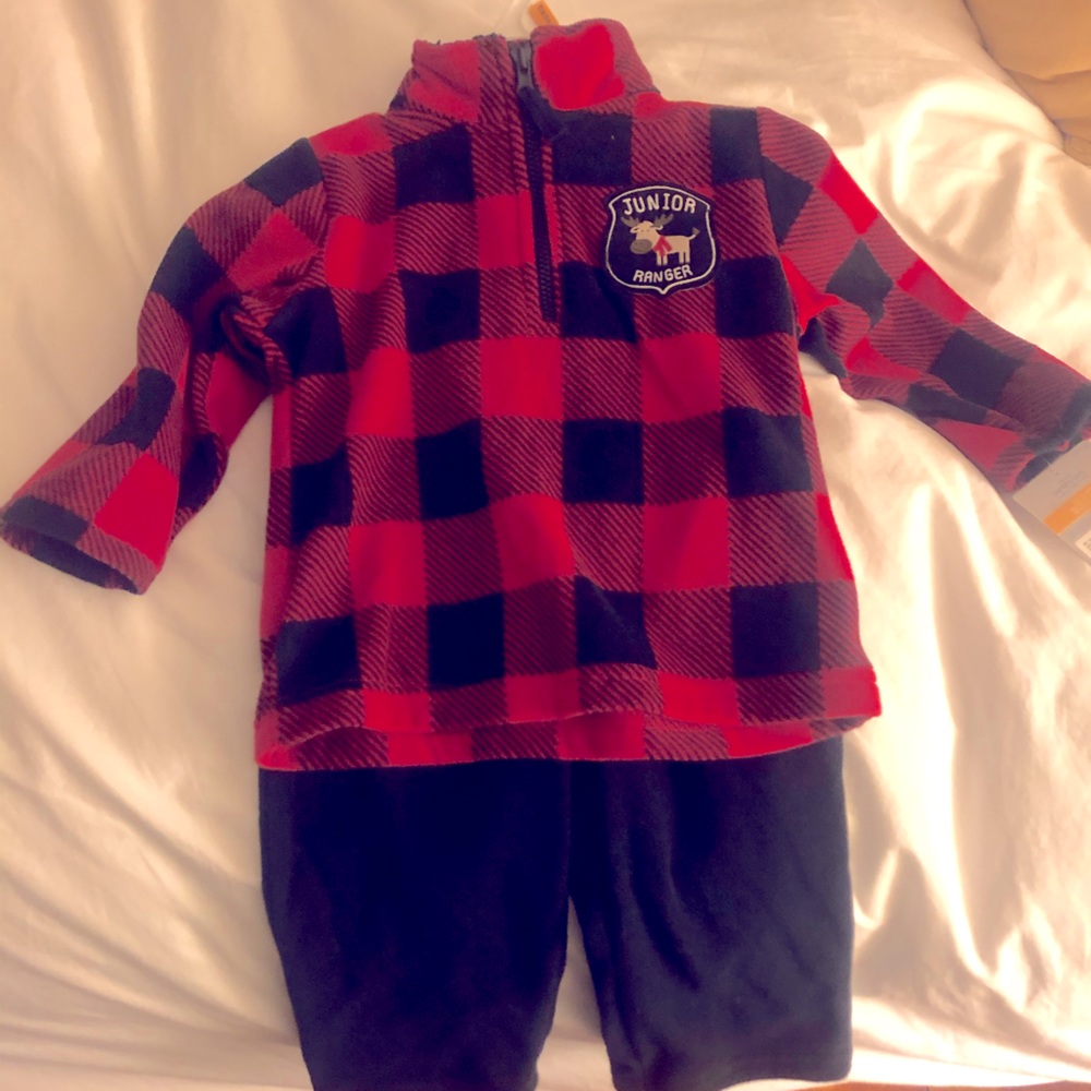 Carter’s Buffalo Check Fleece Pant set-12 months